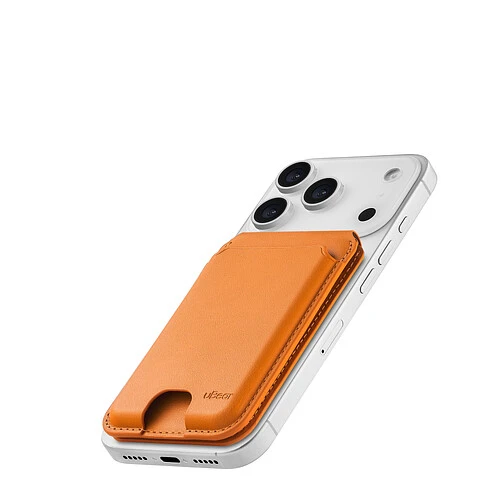 Магнитный кардхолдер uBear Fold, эко-кожа, оранжевый