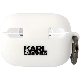 Lagerfeld для Airpods Pro 2 чехол Silicone case with ring NFT 3D Karl White