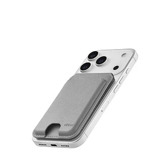 Магнитный кардхолдер uBear Fold, эко-кожа, серый