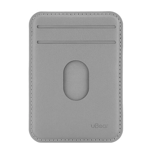 Магнитный кардхолдер uBear Split Find My, эко-кожа, серый