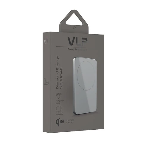 Аккумулятор внешний VLP Diamond Energy MagSafe, Qi2, 5000 mAh, 3A, USB-C, белый