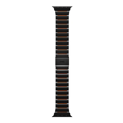 Uniq для Apple Watch 49/46/45/44 mm ремешок Strova Flex Steel Band Black/Volt Orange