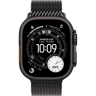 Apple Watch Ultra 3, GPS + Cellular, 49mm, Black Titanium Case with Black Titanium Milanese Loop - M
