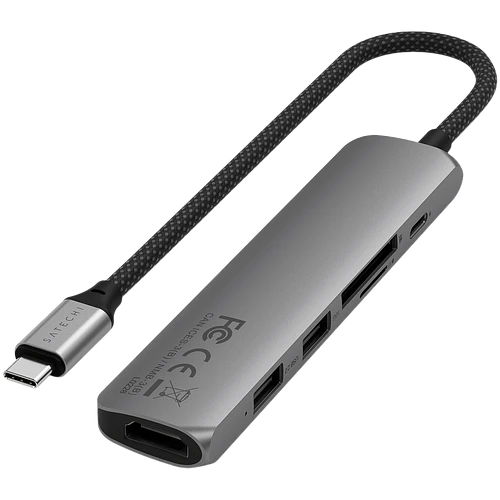 Адаптер Satechi 6-in-1 USB-C Slim Multiport Adapter, Space Grey