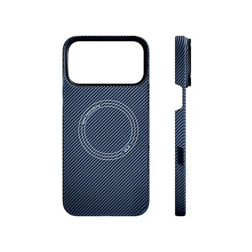 Чехол защитный VLP Kevlar Case с MagSafe для iPhone 18 Pro Max, синий