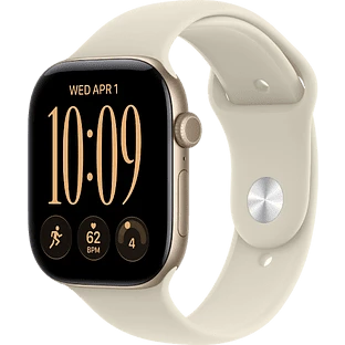 Apple Watch Series 12, GPS, 46mm, Light Gold Aluminium Case with Sand Sport Band - M/L