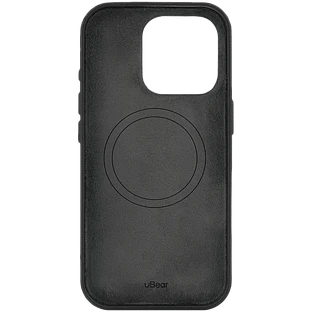 Чехол защитный uBear Capital Case для iPhone 16 Pro, натуральная кожа, MagSafe совместимый, черный