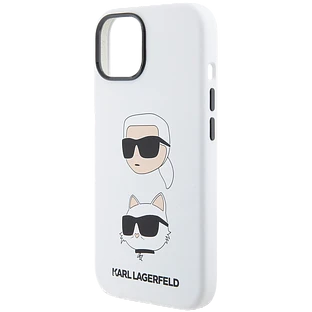 Lagerfeld для iPhone 15 чехол Liquid Silicone NFT Karl & Choupette heads Hard White Lagerfeld для iPhone 15 чехол Liquid Silicone NFT Karl & Choupette heads Hard White
