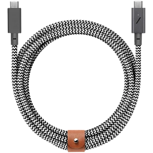 BELT CABLE TYPE-C, кабель зарядный USB-C/USB-C, 240W, длина 2,4 м.,цвет зебра BELT CABLE TYPE-C, кабель зарядный USB-C/USB-C, 240W, длина 2,4 м.,цвет зебра