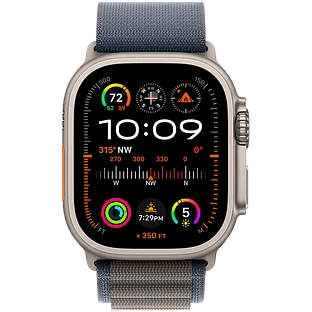 Apple Watch Ultra 2 2024 GPS + Cellular 49mm Natural Titanium Case with Blue Alpine Loop - L