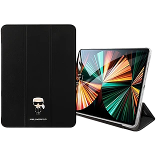 Обложка Smart Folio LAGERFELD Saffiano Ikonik Patch  Чёрная для iPad Pro 11-inch (4th поколение)/Pro 11 дюймов (3-го поколения)