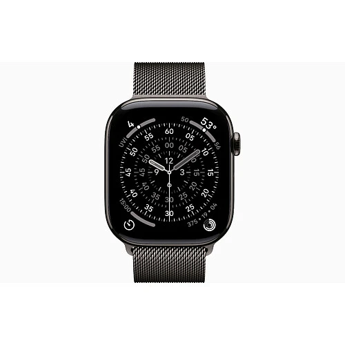 Apple Watch Series 11, GPS + Cellular, 46mm, Slate Titanium Case with Slate Milanese Loop - M/L