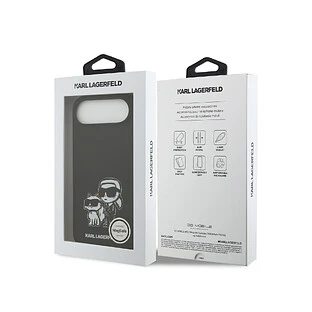Чехол KARL LAGERFELD для iPhone Air Liquid Silicone Sketch Karl & Choupette Hard Black (MagSafe)