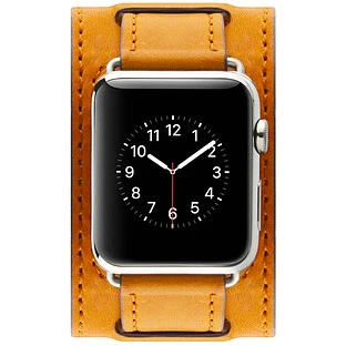 Ремешок COZISTYLE Wide Leather BandШирокий кожаный ремешок Светло-коричневый42/44/45 mm