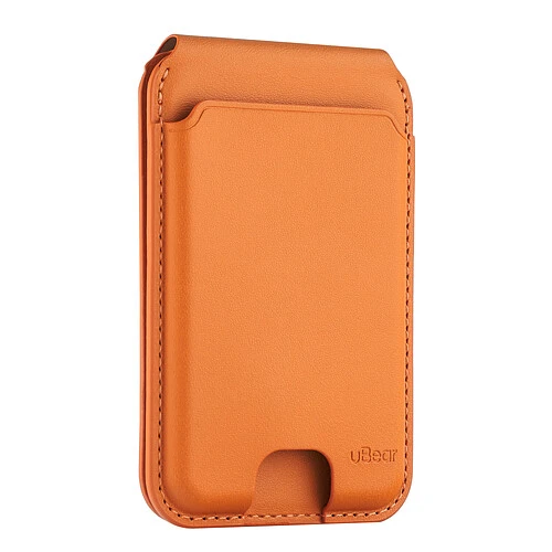 Магнитный кардхолдер uBear Fold, эко-кожа, оранжевый