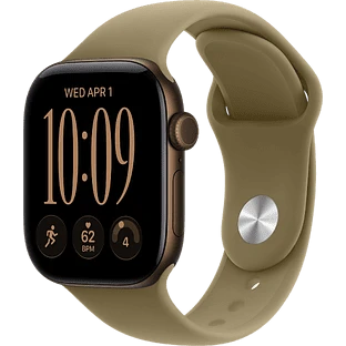 Apple Watch Series 12, GPS, 42mm, Dark Bronze Aluminium Case with Olive Sport Band - S/M
