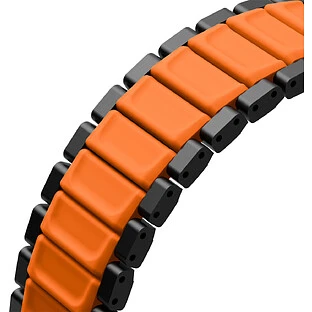 Uniq для Apple Watch 49/46/45/44 mm ремешок Strova Flex Steel Band Black/Volt Orange