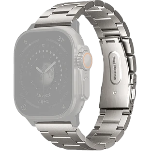 Uniq для Apple Watch 49/45/44/42 mm ремешок OSTA Steel Strap with Self-Adjustable Links Silver
