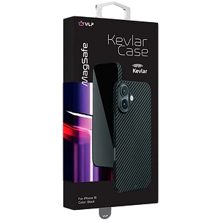 Чехол защитный VLP Kevlar Case с MagSafe для iPhone 16, черный Чехол защитный VLP Kevlar Case с MagSafe для iPhone 16, черный