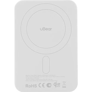 Внешний аккумулятор uBear Strike Power bank 10 000 mAh, PD30W, Qi2.2, белый