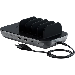 Зарядная станция Satechi Dock5 Multi-Device Charging Station with Wireless Charging. Цвет: серый кос Зарядная станция Satechi Dock5 Multi-Device Charging Station with Wireless Charging. Цвет: серый кос