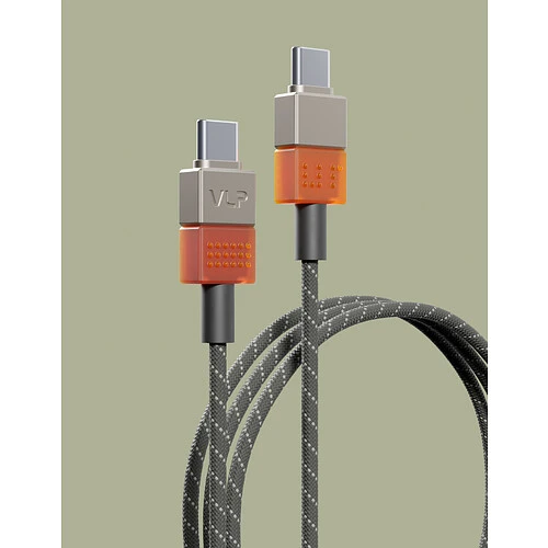 Дата-кабель VLP NEO USB-C - USB-C, 100Вт, 1.5м, Amber Gray