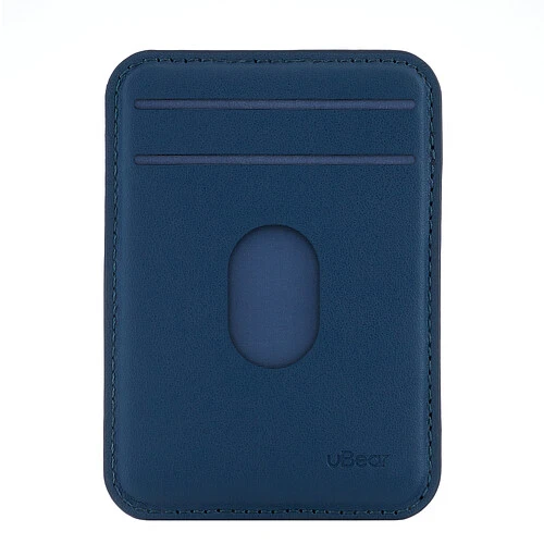 Магнитный кардхолдер uBear Split Find My, эко-кожа, темно-синий