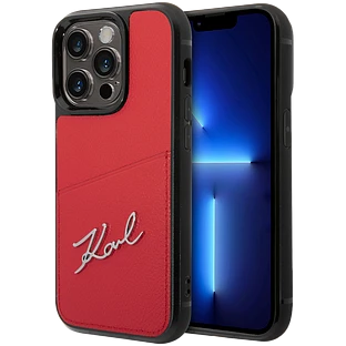 Lagerfeld для iPhone 14 Pro чехол PU Signature logo with Cardslot Hard Red Lagerfeld для iPhone 14 Pro чехол PU Signature logo with Cardslot Hard Red