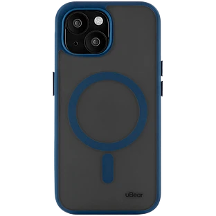 Чехол защитный uBear Cloud Mag Case, iPhone 15, MagSafe, усиленный, синий Чехол защитный uBear Cloud Mag Case, iPhone 15, MagSafe, усиленный, синий