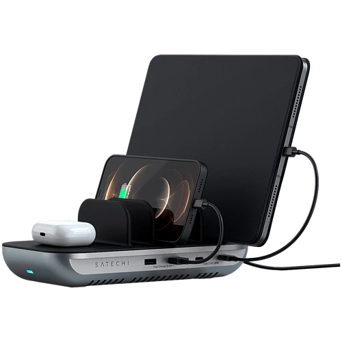 Зарядная станция Satechi Dock5 Multi-Device Charging Station with Wireless Charging. Цвет: серый кос