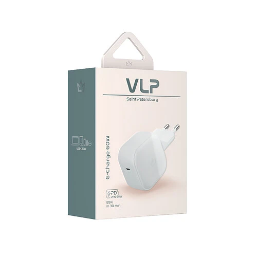 Сетевое зарядное устройство VLP G-Charge 60Вт USB-C, белый