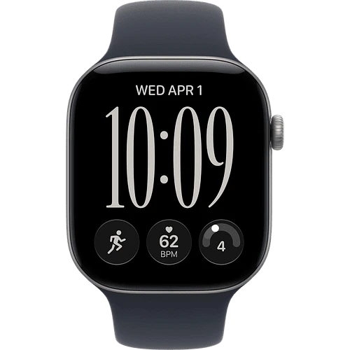 Apple Watch Series 12, GPS, 46mm, Space Grey Aluminium Case with Navy Blue Sport Band - S/M