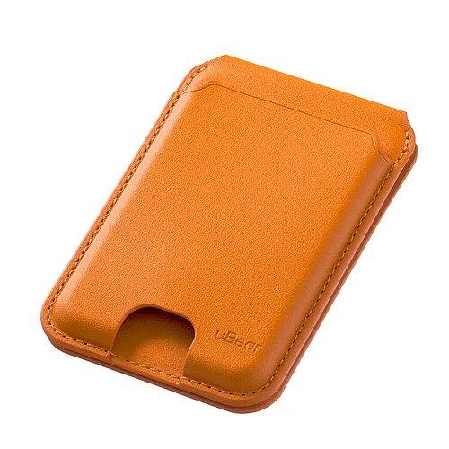 Магнитный кардхолдер uBear Fold, эко-кожа, оранжевый