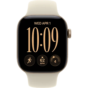 Apple Watch Series 12, GPS, 42mm, Light Gold Aluminium Case with Sand Sport Band - S/M