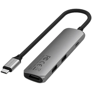 Адаптер Satechi 4-in-1 USB-C Slim Multiport Adapter with 4K HDMI and Fast Data Transfer - Серый космос