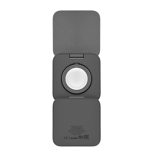 Беспроводное зарядное устройство uBear Balance Slim, 3-в-1, с поддержкой MagSafe, Qi2.2, цвет: серый космос