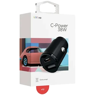 Автомобильное зарядное устройство "vlp" С-Power 38W USB-C+USB-A, PD, QC, черный Автомобильное зарядное устройство "vlp" С-Power 38W USB-C+USB-A, PD, QC, черный