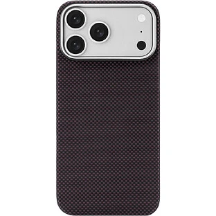 Чехол защитный uBear Supreme Case для iPhone 18 Pro Max, ультратонкий, материал Кевлар, MagSafe совместимый, бургунди (клетчатый)