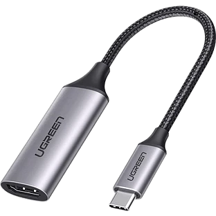 Переходник Ugreen CM297-70444 Type-C (M) to HDMI (F) (4K@60Hz), металлический, с проводом 10cm, Cray