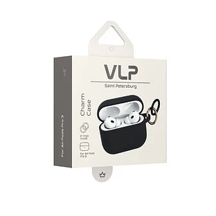 Чехол силиконовый VLP Charm Case для AirPods Pro 3, черный