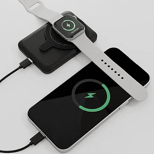 Аккумулятор внешний VLP Dual Magsafe PowerBank 5000 mAh, 3A, USB-C, черный