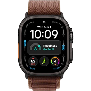 Apple Watch Ultra 4, GPS + Cellular, 49mm, Black Titanium Case with Burgundy Alpine Loop - S