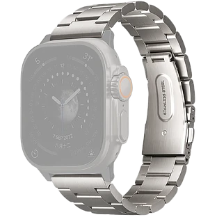 Uniq для Apple Watch 49/45/44/42 mm ремешок OSTA Steel Strap with Self-Adjustable Links Silver