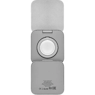 Беспроводное зарядное устройство uBear Balance Slim, 3-в-1, с поддержкой MagSafe, Qi2.2, цвет: серебристый