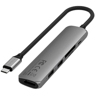 Адаптер Satechi 6-in-1 USB-C Slim Multiport Adapter, Space Grey