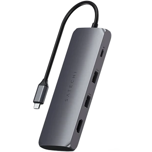 Адаптер Satechi USB-C Hybrid Multiport Adapter (with SSD Enclosure), Space Grey Адаптер Satechi USB-C Hybrid Multiport Adapter (with SSD Enclosure), Space Grey