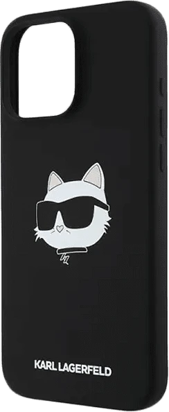 Lagerfeld для iPhone 16 Pro Max чехол Liquid Silicone NFT Choupette Head Hard Black (MagSafe)