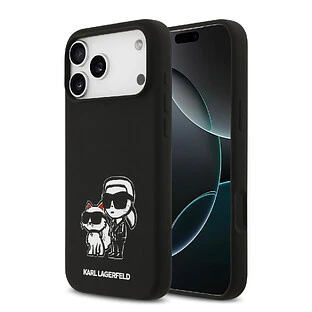 Чехол KARL LAGERFELD для iPhone 17 Pro Max Liquid Silicone Sketch Karl & Choupette Hard Black (MagSafe)