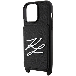 Чехол LAGERFELD Crossbody cardslot PU Saffiano Autograph Hard Чёрный для iPhone 15 Pro Max Чехол LAGERFELD Crossbody cardslot PU Saffiano Autograph Hard Чёрный для iPhone 15 Pro Max