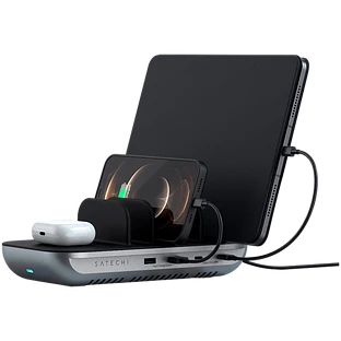Зарядная станция Satechi Dock5 Multi-Device Charging Station with Wireless Charging. Цвет: серый кос Зарядная станция Satechi Dock5 Multi-Device Charging Station with Wireless Charging. Цвет: серый кос